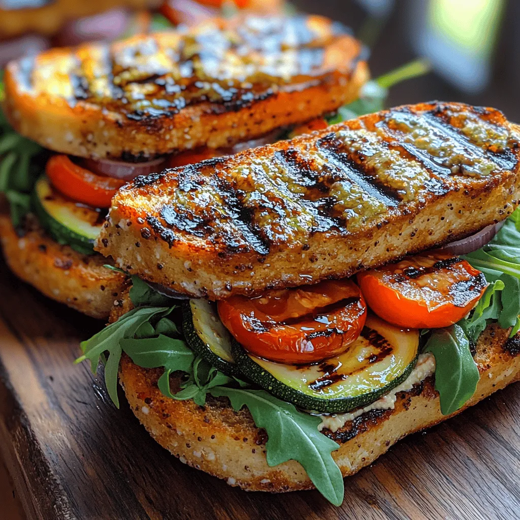 Zucchini is a fantastic base for smoky charred veggie sandwiches, bringing both nutritional benefits and a satisfying texture. This versatile vegetable is low in calories and high in vitamins A and C, as well as essential minerals like potassium. When grilled, zucchini becomes tender and slightly sweet, absorbing the smoky flavors from the grill. Its mild taste allows it to blend seamlessly with other ingredients, making it an indispensable component of this sandwich.