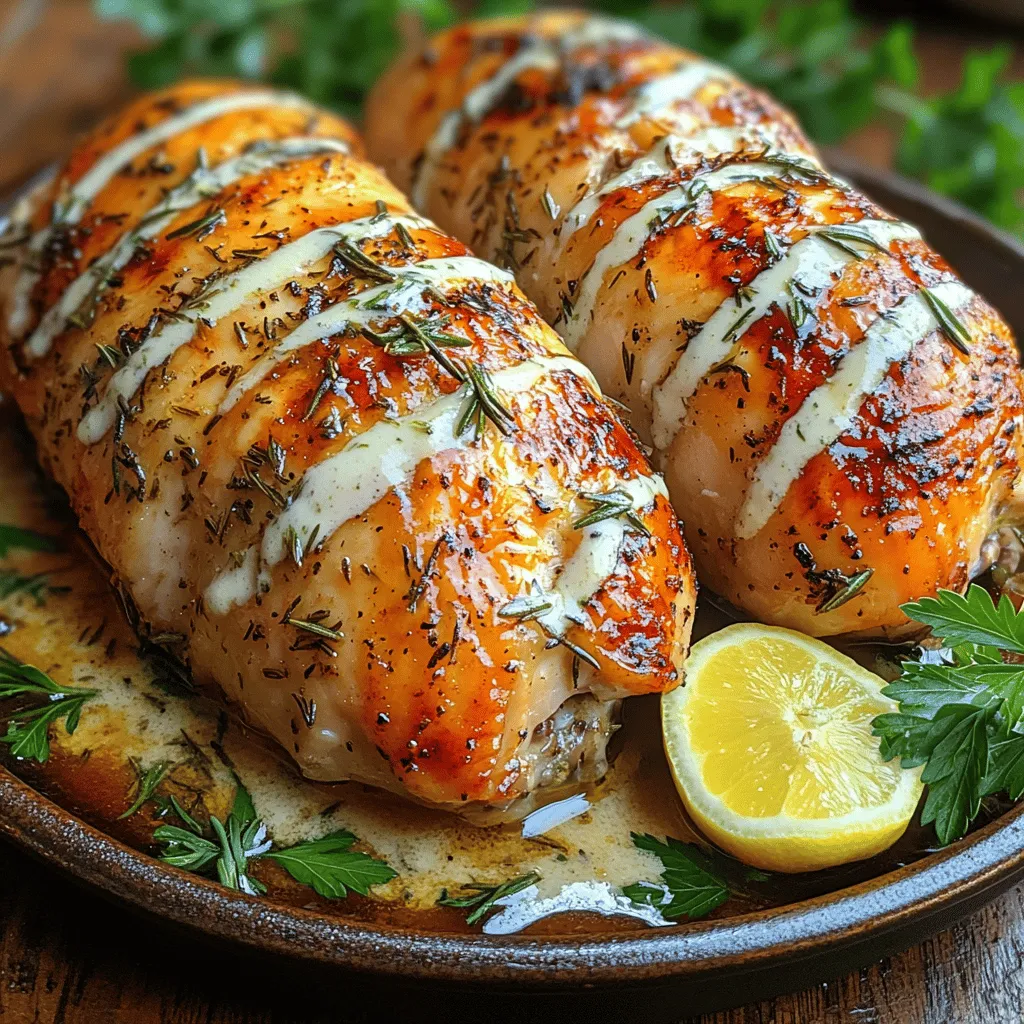 Roasted chicken has long been a staple in households around the world, celebrated for its comforting flavors and versatility. This dish serves as a canvas, allowing cooks to experiment with a variety of seasonings, marinades, and accompaniments. Whether it's a casual weeknight dinner or a festive gathering, roasted chicken never fails to impress. Today, we are elevating this classic dish with a delightful twist: Herb Roasted Chicken in a creamy white sauce. This recipe highlights the succulent flavors of the chicken, enhanced by a rich and savory sauce that perfectly marries the herbs and spices.