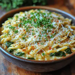 Zesty Creamy Orzo with Spinach & Lemon is a vibrant and comforting dish that brings an explosion of flavors to your table. Perfectly creamy and bursting with bright citrus notes, this recipe elevates the humble orzo pasta into a delightful main course or side dish that is both satisfying and nutritious. The combination of fresh spinach and zesty lemon not only enhances the flavor profile but also adds a host of vitamins and minerals, making this dish a fantastic choice for those seeking wholesome meals without compromising on taste.