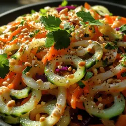 Thai cuisine has taken the culinary world by storm, celebrated not only for its bold flavors but also for its ability to balance sweet, sour, salty, and spicy elements in each dish. One standout recipe that encapsulates this balance is the Crunchy Thai Cucumber Noodle Salad. This light and vibrant dish is a celebration of fresh ingredients and is perfect for those seeking a healthy yet satisfying option. Whether enjoyed as a refreshing side dish or a wholesome main course, this salad is sure to impress with its colorful presentation and delicious flavor profile.