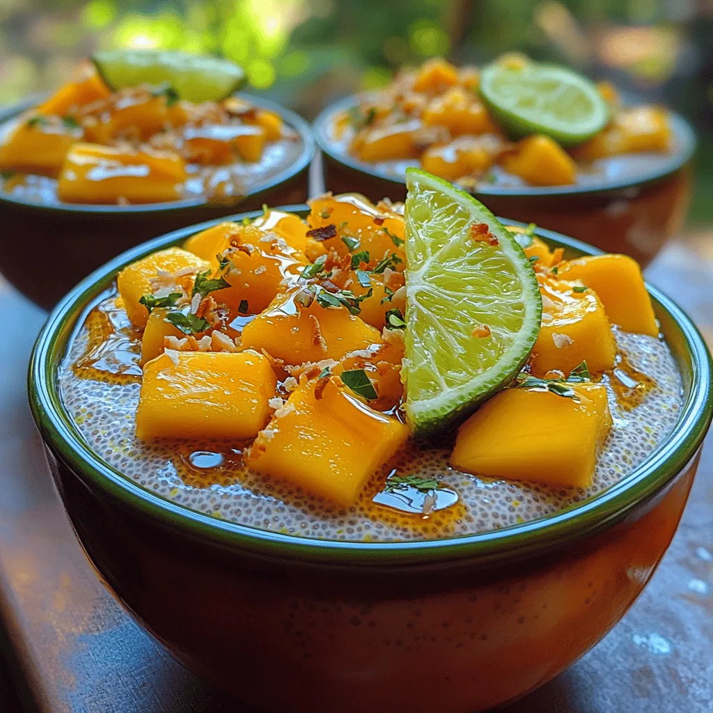To create the perfect Tropical Bliss Mango Lime Chia Pudding, you will need a few key ingredients, each contributing to the dish's luscious texture and vibrant flavor profile.