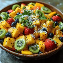 A successful fruit salad begins with fresh, high-quality ingredients. Here’s a breakdown of the key components that make the Tropical Paradise Fruit Salad a standout dish: