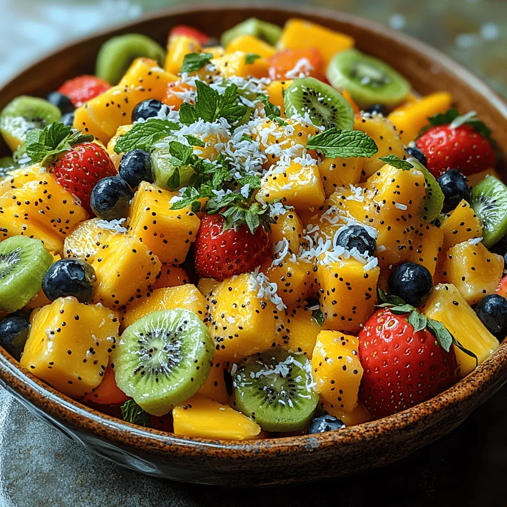 A successful fruit salad begins with fresh, high-quality ingredients. Here’s a breakdown of the key components that make the Tropical Paradise Fruit Salad a standout dish: