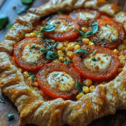 As the sun shines brightly and summer's bounty fills our gardens and markets, there's no better way to celebrate the season than with a savory Tomato Corn Galette. This rustic dish is not just a feast for the eyes; it's a delightful blend of flavors and textures that will warm your heart and satisfy your taste buds. Imagine biting into a flaky crust that cradles ripe, juicy tomatoes paired with sweet corn and gooey mozzarella cheese. This galette is perfect for summer gatherings, casual dinners, or even a cozy night in. With its vibrant colors and mouthwatering aroma, the Tomato Corn Galette is sure to become a favorite in your culinary repertoire.
