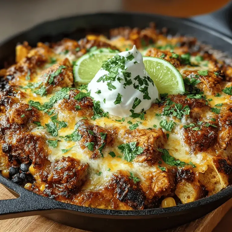 In today's fast-paced world, one-pan meals have become a saving grace for busy households striving for balance between nutritious eating and time management. The Cheesy Green Chile Chicken Enchilada Skillet stands out as a delightful solution that marries convenience with vibrant flavors. This dish not only simplifies the cooking process but also delivers a comforting, hearty meal that the whole family will love. Imagine tender pieces of chicken blended with zesty green chiles and topped with gooey, melted cheese, all cooked in a single skillet. It's an enticing culinary experience that promises to brighten up your dinner table.