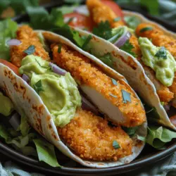 When it comes to quick, satisfying meals, few options rival the Crispy Chicken Avocado Wrap. This recipe brings together tender, baked chicken coated in a delightful crunch, creamy avocado, and an array of fresh vegetables, creating a flavor-packed experience that is as nutritious as it is delicious. For those seeking meals that are not only quick to prepare but also healthy and bursting with taste, this wrap stands out as an excellent choice.