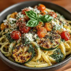 In the realm of vibrant and delicious summer dishes, Zesty Roasted Zucchini and Feta Pasta shines as a true gem. This recipe combines the earthy, subtly sweet flavors of roasted zucchini with the creamy tang of feta cheese, all tossed together in a light, refreshing pasta. The dish is not only a feast for the taste buds but also a celebration of seasonal ingredients, making it a versatile option for any meal, whether as a hearty lunch or a satisfying dinner.