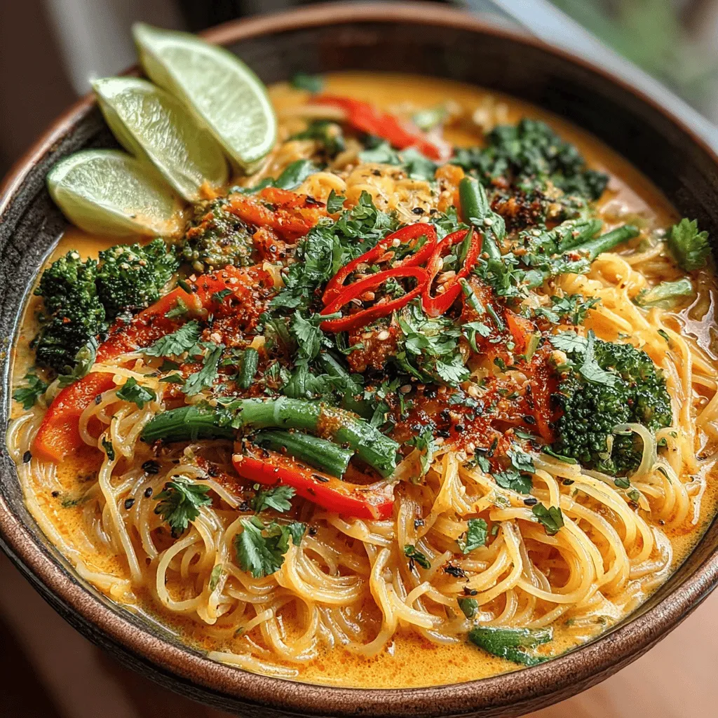 If you’re on the hunt for a vibrant, flavorful dish that can easily be whipped up on a busy weeknight or served as an impressive meal for guests, look no further than Spicy Curry Coconut Noodle Stir Fry. This delightful recipe is a harmonious blend of warm spices, creamy coconut milk, and an array of colorful vegetables, making it not only visually appealing but also packed with flavor. The combination of these ingredients creates a unique culinary experience that tantalizes the taste buds while offering comfort and satisfaction.