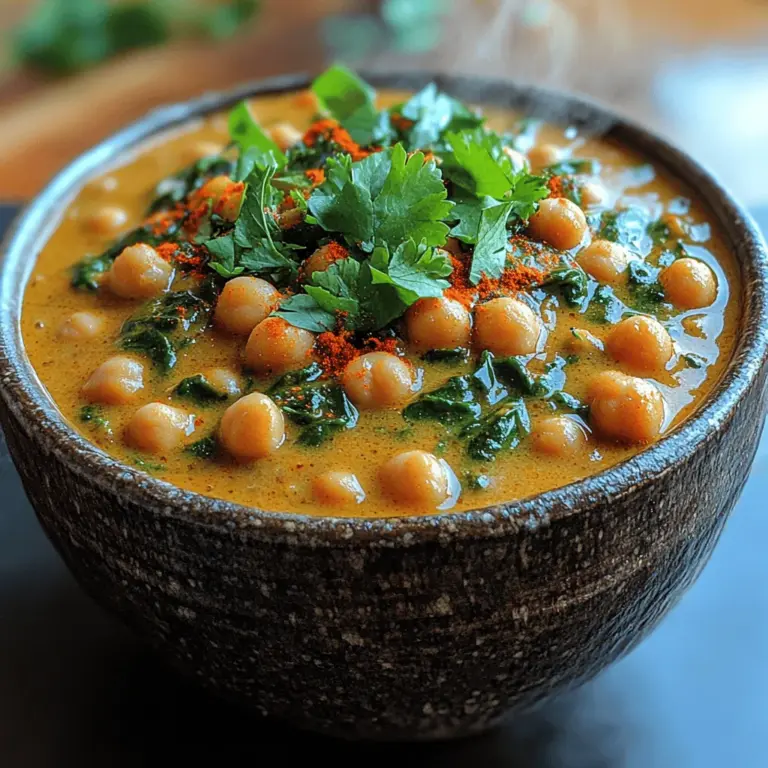 Creamy Chickpea Spinach Stew is a delightful dish that brings together the heartiness of chickpeas and the vibrant freshness of spinach, creating a comforting and nutritious meal perfect for any time of year. With its rich, creamy texture and bold flavors, this stew has quickly become a favorite in many households, particularly among those seeking to embrace plant-based eating. The growing interest in vegetarian and vegan diets has led to an increased appreciation for meals that are not only satisfying but also packed with essential nutrients.