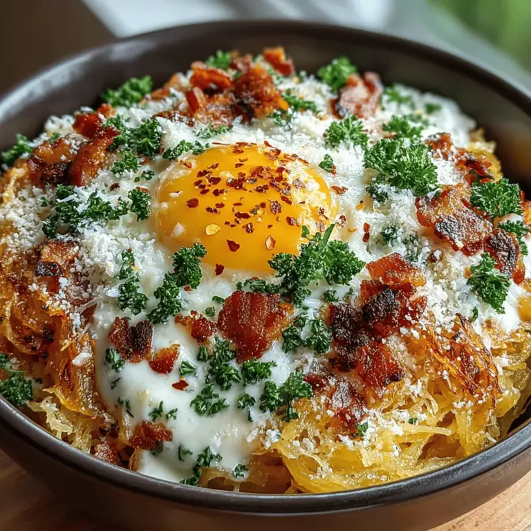 Spaghetti Squash Carbonara is a delightful dish that combines the rich, creamy flavors of traditional carbonara with the healthful benefits of spaghetti squash. This innovative recipe takes the classic Italian pasta dish and transforms it into a guilt-free meal that satisfies cravings without compromising on flavor. With its unique texture and ability to absorb the savory notes of the sauce, spaghetti squash serves as an excellent alternative to traditional pasta, making it a popular choice for those seeking healthier dining options.