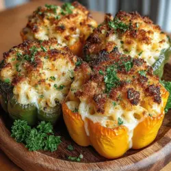 When it comes to comfort food, few dishes evoke the same warmth and nostalgia as classic macaroni and cheese. With its creamy texture and rich, cheesy flavor, mac and cheese is a beloved staple in many households. However, if you're looking for a creative twist on this traditional favorite, look no further than Golden Mac and Cheese-Stuffed Peppers. This innovative recipe takes the classic dish to a whole new level by pairing it with vibrant bell peppers, creating a delightful combination of flavors and textures that is sure to impress.
