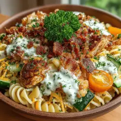 As the warm days of summer approach, the need for light and refreshing meal options becomes even more apparent. One such dish that perfectly embodies this need is the Cold Chicken Bacon Ranch Pasta. This delightful recipe is not only a feast for the eyes but also a symphony of flavors and textures that make it an ideal choice for picnics, potlucks, or even a quick weeknight dinner. The combination of tender chicken, crispy bacon, and fresh vegetables tossed together with a creamy ranch dressing creates a meal that is as satisfying as it is refreshing.