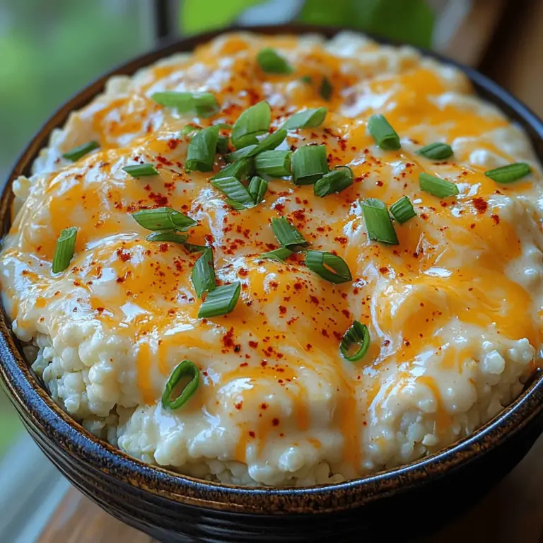 In the world of comfort food, few dishes can compete with the rich, creamy satisfaction of a cheesy delight. “Creamy Cheesy Cauliflower Rice Delight” invites you to indulge in a comforting dish that's not only delicious but also aligns with healthier eating habits. This recipe is perfect for those looking to savor a hearty meal while keeping their dietary choices in check. Whether you are a dedicated vegetarian, a health-conscious eater, or someone who simply loves comfort food, this dish is sure to become a favorite in your kitchen.