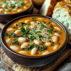 Creamy Tuscan White Bean Soup is a delightful dish that encapsulates the essence of rustic Italian cuisine. Originating from the sun-kissed hills of Tuscany, this soup combines wholesome ingredients to create a hearty and satisfying meal. Known for its rich, creamy texture and robust flavors, it offers a comforting escape on chilly days or a nourishing option any time of the year. The history of this dish reflects the Italian tradition of utilizing simple, high-quality ingredients to produce flavorful and healthy meals that celebrate the land's bounty.