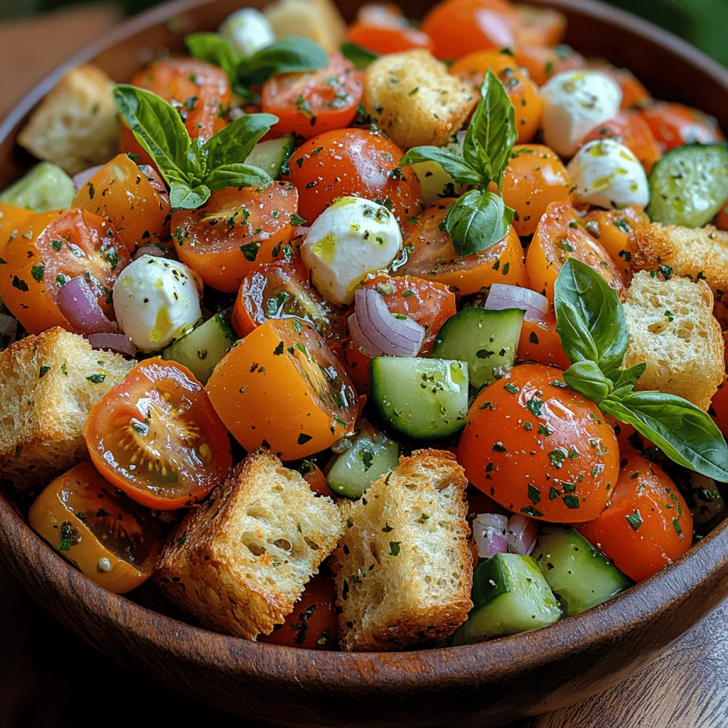 Panzanella salad is a vibrant and refreshing dish that captures the essence of summer in Italy. Hailing from Tuscany, this classic salad is a celebration of seasonal produce, featuring ripe, juicy tomatoes, fragrant basil, and crusty bread. As the warm months roll in, the ingredients at your local market become a tapestry of colors and flavors, making it the perfect time to whip up this delightful dish. Whether you're hosting a summer gathering or simply looking for a light meal, Panzanella is both versatile and straightforward, allowing for numerous variations while remaining true to its rustic roots.