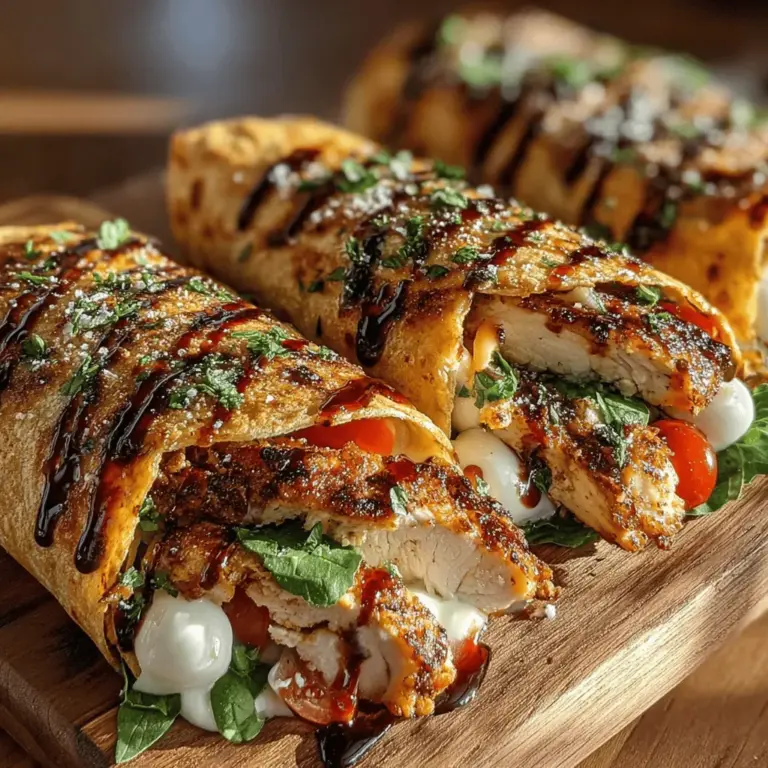 In the world of culinary delights, few combinations are as refreshing and satisfying as the classic Caprese salad. With its vibrant colors and harmonious flavors, this Italian favorite has inspired countless adaptations, including the delightful Fresh Caprese Chicken Wraps. This recipe beautifully marries the rich taste of grilled chicken with the fresh, zesty notes of tomatoes, basil, and creamy mozzarella, all wrapped in a soft tortilla. The result is a deliciously easy meal that not only pleases the palate but also caters to various occasions, from quick lunches to casual dinners.