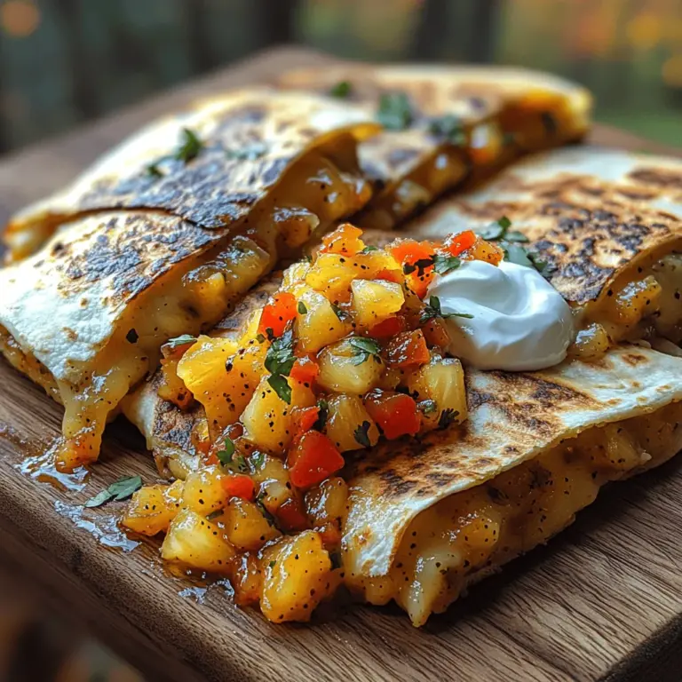 Are you ready to elevate your quesadilla game? The Zingy Pineapple Salsa Quesadillas are not just another twist on a classic dish; they are a celebration of flavors, textures, and culinary creativity. This refreshing recipe combines the rich, gooey goodness of melted cheese with the bright, zesty punch of pineapple salsa, creating a delightful contrast that will tantalize your taste buds. Whether you're hosting a casual get-together, enjoying a family dinner, or simply craving a delicious snack, these quesadillas promise to be a hit.