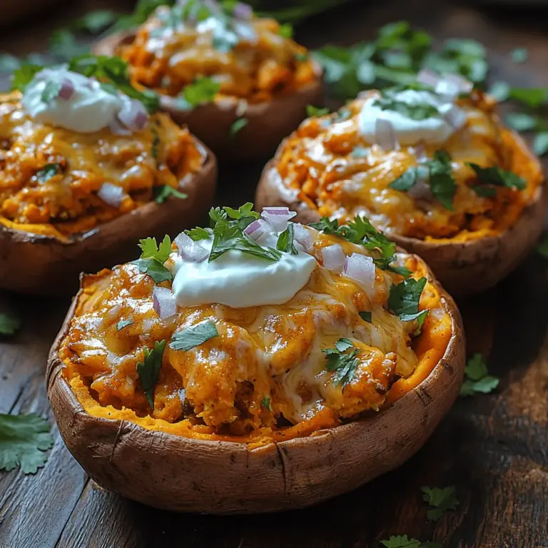 When it comes to satisfying meals that don't skimp on flavor, Buffalo Bliss Stuffed Sweet Potatoes emerge as a front-runner. This dish combines the robust, spicy notes of buffalo chicken with the natural sweetness of sweet potatoes, resulting in a culinary experience that is both delightful and nourishing. Whether you're preparing a casual weeknight dinner or impressing guests at a gathering, Buffalo Bliss Stuffed Sweet Potatoes offer a perfect blend of taste and nutrition that caters to various palates.