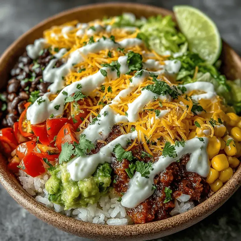 Avocados are a superstar ingredient in this recipe, transforming a simple ranch dressing into a creamy, rich delight. Their natural fats provide a velvety texture that makes each bite of the taco bowl feel indulgent and satisfying. The creaminess of avocados not only enhances the dressing but also balances the spices and acidity, creating a harmonious flavor profile. The healthy fats in avocados contribute to a creamy consistency without the need for heavy cream, making this dish both nutritious and delicious.