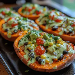 If you're looking for a delicious and nutritious snack or meal that can please a crowd, look no further than Sweet Potato Nacho Boats with Avocado Ranch. This innovative recipe takes the beloved concept of nachos and gives it a healthy makeover by swapping traditional tortilla chips for roasted sweet potatoes. Not only does this dish provide a delightful flavor experience, but it also caters to various dietary preferences, making it an excellent choice for everyone—from vegetarians and vegans to those following gluten-free diets.