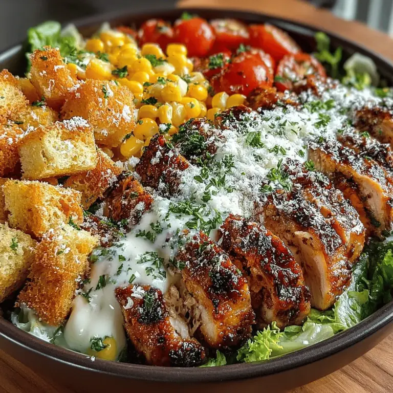 When it comes to summer meals, light and refreshing salads often take center stage. One such dish that perfectly embodies this ethos is the Grilled Chicken & Corn Caesar Salad. This recipe not only combines the classic flavors of a traditional Caesar salad but elevates it with the addition of smoky grilled chicken and sweet corn, making it a standout choice for those warm weather days. Whether served as a hearty main dish or a delightful side, this salad is sure to please a crowd while offering a nutritious option that doesn’t compromise on flavor.