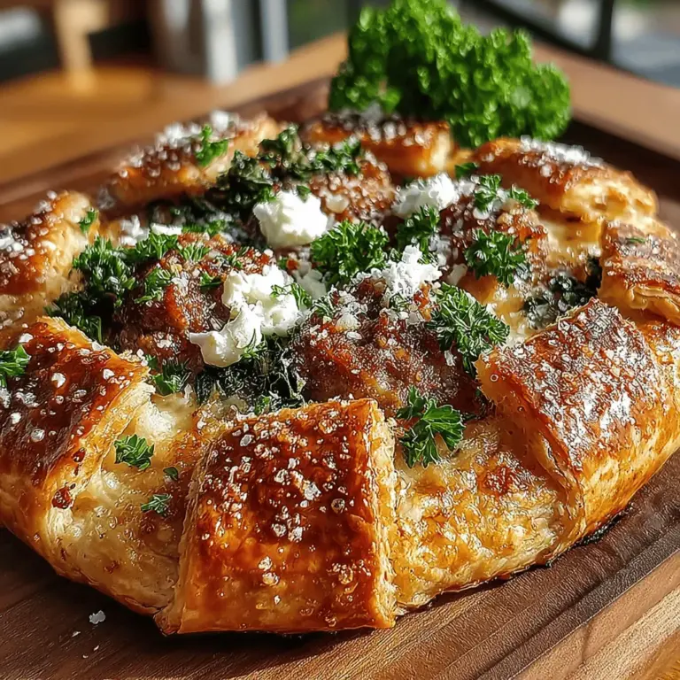 Galettes are a delightful and versatile dish that can elevate any meal, whether served as a main course or a side. This rustic pastry, often described as a free-form tart, offers a delicious canvas for a variety of fillings, making it a favorite among home cooks and professional chefs alike. This Italian Sausage & Kale Delight Galette combines the savory richness of Italian sausage with the earthy, slightly bitter notes of kale, creating a harmonious blend of flavors that is both satisfying and nourishing.