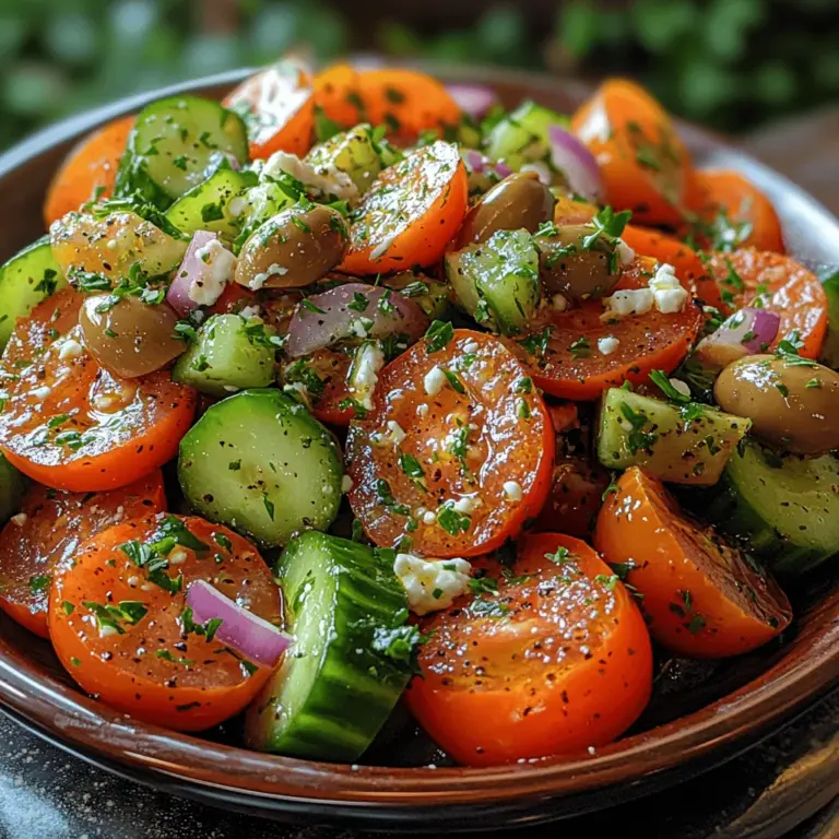 When it comes to vibrant and refreshing salads, the Zesty Greek Cucumber Tomato Salad stands out as a quintessential dish rooted deeply in Greek culinary tradition. Celebrated for its simplicity and robust flavors, this salad encapsulates the essence of Mediterranean cooking, where fresh, high-quality ingredients take center stage. Originating from a region known for its abundant vegetables and fragrant herbs, this salad has earned its place on tables across Greece and beyond, offering a taste of the sun-drenched landscapes and rich cultural heritage of the Mediterranean.
