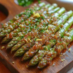 When it comes to effortlessly incorporating vibrant flavors into your meals, Zesty Garlic Lemon Roasted Asparagus Spears stand out as a prime choice. This dish is not only easy to prepare but also bursting with zesty flavors that elevate the humble asparagus to new culinary heights. Whether served as a sophisticated side dish at a dinner party or enjoyed as a healthy snack, this recipe is versatile enough to complement a variety of occasions and cuisines.