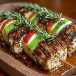 If you're in search of a delicious and easy dish that impresses both family and friends, look no further than Honey Mustard Chicken and Apple Skewers. This delightful recipe brings together the perfect harmony of flavors, featuring the natural sweetness of honey, the tangy zest of Dijon mustard, and the refreshing crunch of juicy apples. Whether you're planning a cozy family dinner, a lively barbecue, or prepping meals for the week ahead, these skewers are incredibly versatile and sure to be a hit on any occasion.
