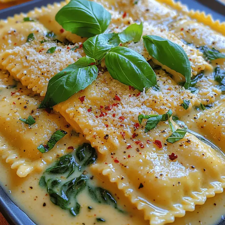 Homemade pasta dishes have a special allure that draws people into the kitchen, transforming a simple meal into a culinary experience. Among the plethora of pasta recipes, Garlic Bliss Spinach Ravioli stands out as a delightful combination of flavors and textures that is both comforting and sophisticated. This dish is a harmonious blend of fresh spinach, creamy sauce, and rich cheeses that tantalizes the taste buds and leaves a lasting impression. Whether you’re hosting a casual dinner or celebrating a special occasion, this ravioli recipe is the perfect choice to impress your guests or simply treat yourself.