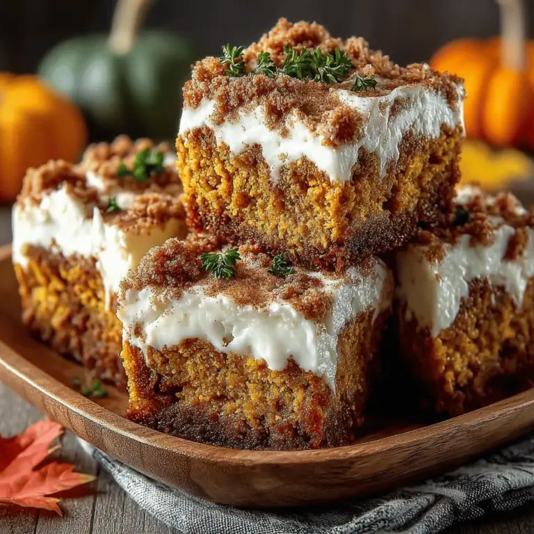As fall approaches and the air turns crisp, there’s nothing quite like the comforting flavors of pumpkin to bring warmth to our kitchens. Pumpkin Yogurt Swirl Bars are a delightful treat that combines the rich, earthy taste of pumpkin with the creamy tang of Greek yogurt, creating a dessert that is both satisfying and visually stunning. These bars not only celebrate the seasonal ingredient of pumpkin but also incorporate healthy applesauce and yogurt, making them a guilt-free indulgence. With their vibrant colors and inviting aromas, Pumpkin Yogurt Swirl Bars are sure to become a staple in your autumn repertoire.