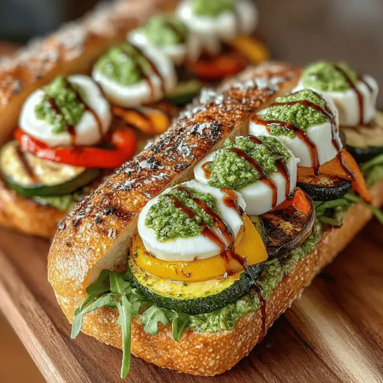 The Zesty Italian Veggie Sandwich is a vibrant and delicious choice that caters to both vegetarians and those looking to incorporate more vegetables into their meals. This sandwich showcases an array of fresh ingredients and bold flavors, making it an ideal option for lunch, a picnic, or a light dinner. With its roots deeply embedded in the essence of Italian cuisine, this recipe is not only easy to prepare at home but also a celebration of wholesome, flavorful eating.