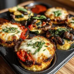 Mini Veggie Lasagna Skillet Cups are a delightful twist on the classic Italian dish, transforming the traditional lasagna into a bite-sized, easy-to-serve format. These mini cups encapsulate the rich flavors of lasagna while adding a fun and creative presentation that is perfect for family dinners, parties, or meal prepping. What makes this recipe particularly appealing is not only its visual charm but also its nutritional profile, packed with an array of vibrant vegetables. Each cup features layers of tender pasta, creamy ricotta, sautéed veggies, and gooey mozzarella, ensuring that it satisfies the taste buds of both kids and adults alike.