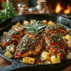 When it comes to creating a meal that is both comforting and impressively flavorful, few combinations can rival the delightful harmony of savory chicken, tart apples, and aromatic sage. The Savory Sage & Apple Chicken Delight is a recipe that encapsulates this unique blend, offering a dish that is as satisfying to the palate as it is easy to prepare. Perfect for busy weeknights or special family gatherings, this savory dish showcases the versatility of chicken while introducing an unexpected twist with the use of apples and fresh herbs.