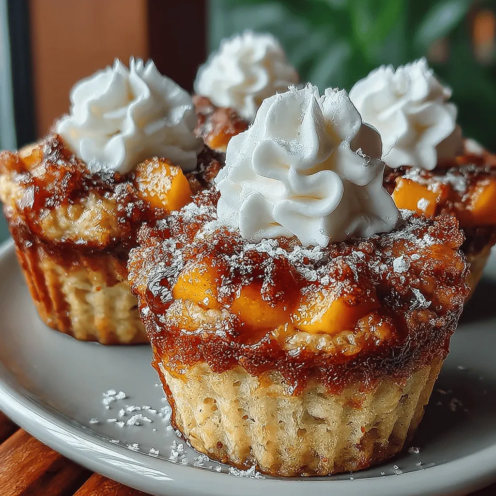 To begin crafting your Baked Peach Cobbler Oatmeal Cups, the first essential step is mixing the dry ingredients. This mixture typically includes rolled oats, baking powder, cinnamon, and a pinch of salt. Start by placing these ingredients in a large mixing bowl.