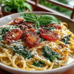 When it comes to quick and satisfying meals, few dishes can rival the allure of a delicious pasta recipe. The Sun-Dried Tomato & Spinach Pasta Delight is a perfect example of how simple ingredients can come together to create a dish that’s not only flavorful but also packed with nutrients. This recipe combines the rich, tangy sweetness of sun-dried tomatoes with the earthy freshness of spinach, resulting in a pasta dish that is as delightful to eat as it is easy to prepare.