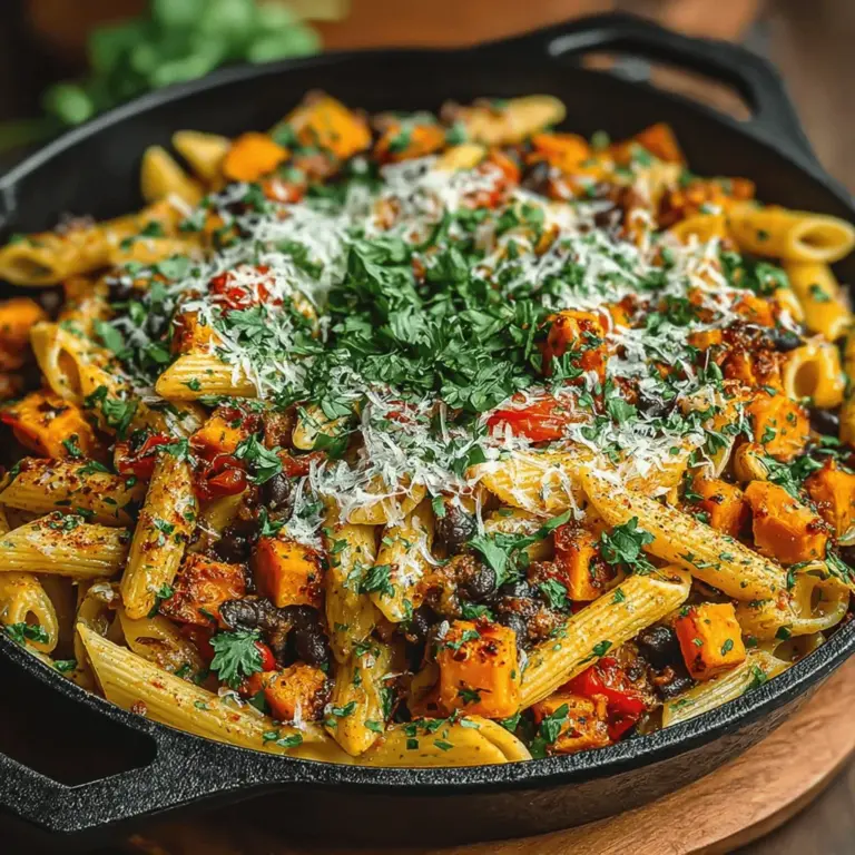 To ensure a perfect Sweet Potato Chili Pasta Skillet, cooking the pasta to an al dente texture is crucial. Al dente pasta means it is firm to the bite, which not only enhances the overall texture of the dish but also prevents it from becoming mushy when combined with the other ingredients. When boiling the pasta, follow the package instructions for cooking time, but check a minute or two early to ensure it maintains that desirable firmness. Once the pasta is ready, drain it, but remember to reserve a cup of the pasta water. This starchy liquid can be incredibly useful for adjusting the consistency of your sauce later on.