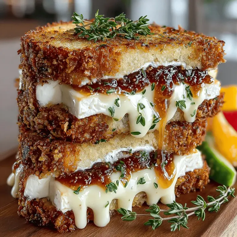 When it comes to creating memorable meals, few dishes encapsulate the perfect blend of sweet and savory as beautifully as the Fig Jam Sandwich Melt. This delightful recipe takes the classic grilled cheese concept and elevates it to new heights with the addition of rich, creamy cheeses and a luscious fig jam that transforms a simple sandwich into an indulgent experience. Perfect for casual lunches, cozy dinners, or even as an impressive addition to a brunch spread, this melt is sure to please a wide array of palates.