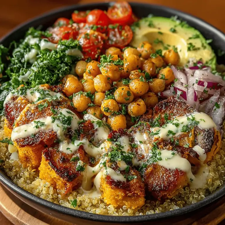 In recent years, power bowls have surged in popularity, providing a convenient way to enjoy a balanced meal packed with nutrients. These versatile dishes have become a staple in health-conscious kitchens, celebrated for their ability to combine a variety of ingredients into a single, satisfying serving. One standout recipe is the Sweet Potato Chickpea Power Bowl, which features a delightful combination of roasted sweet potatoes, protein-rich chickpeas, and an assortment of fresh vegetables. This dish not only offers a vibrant palette of flavors and textures but also delivers a hearty and nourishing meal that caters to various dietary preferences.