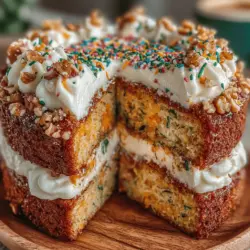 When it comes to baking, many people might not immediately think of zucchini as a key ingredient. However, this versatile vegetable is a hidden gem in the world of desserts, adding moisture and a subtle flavor that can elevate a cake from ordinary to extraordinary. Enter the Zucchini Confetti Cake, a delightful and vibrant dessert that not only showcases the goodness of zucchini but also appeals to the whimsy of all ages. Perfect for birthday celebrations, festive gatherings, or simply as a sweet treat to share with family, this cake brings together a medley of colors and flavors that make it a standout choice for any occasion.
