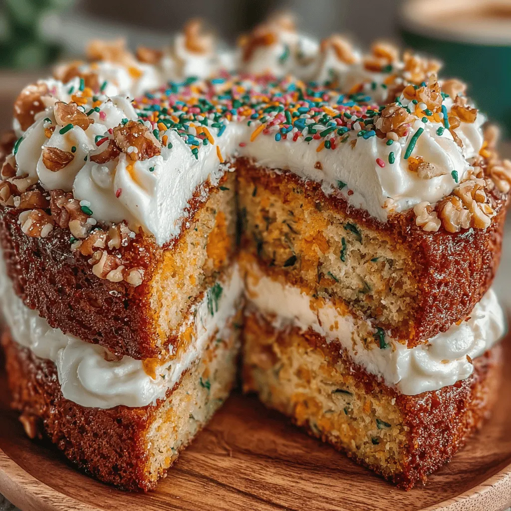 When it comes to baking, many people might not immediately think of zucchini as a key ingredient. However, this versatile vegetable is a hidden gem in the world of desserts, adding moisture and a subtle flavor that can elevate a cake from ordinary to extraordinary. Enter the Zucchini Confetti Cake, a delightful and vibrant dessert that not only showcases the goodness of zucchini but also appeals to the whimsy of all ages. Perfect for birthday celebrations, festive gatherings, or simply as a sweet treat to share with family, this cake brings together a medley of colors and flavors that make it a standout choice for any occasion.