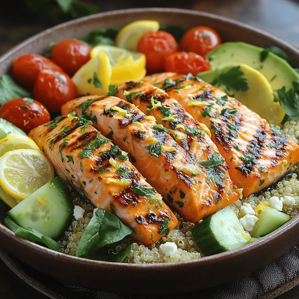 In the world of culinary creations, few dishes are as enticing as the Grilled Lemon Garlic Salmon Bowl. This vibrant meal combines the rich flavors of perfectly grilled salmon with fresh vegetables, making it a feast for both the eyes and the palate. The appeal of this dish lies not only in its delightful taste but also in its simplicity and health benefits. As more people seek quick yet nutritious meal options, salmon bowls have emerged as a popular choice, fitting seamlessly into busy lifestyles while offering a substantial dose of essential nutrients.