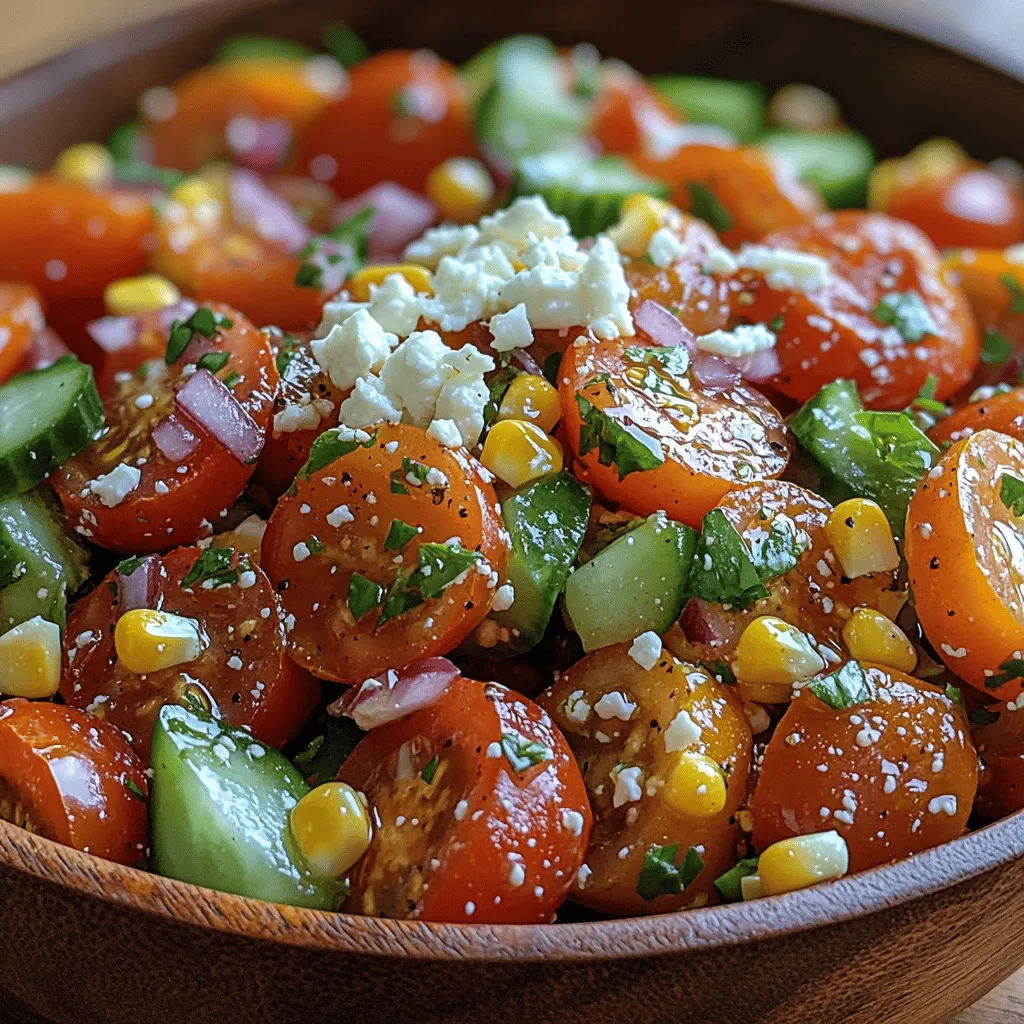 As summer rolls in, the scent of fresh produce fills the air, beckoning food lovers to whip up vibrant dishes that celebrate the season's bounty. One such dish that encapsulates the essence of summer is the Sun-Kissed Tomato & Corn Fiesta Salad. This colorful medley of ripe tomatoes, sweet corn, crisp cucumbers, and fresh herbs not only tantalizes your taste buds but also embodies the spirit of seasonal cooking. Ideal for barbecues, picnics, or as a refreshing side to any meal, this salad is a feast for the eyes and a treat for the palate.