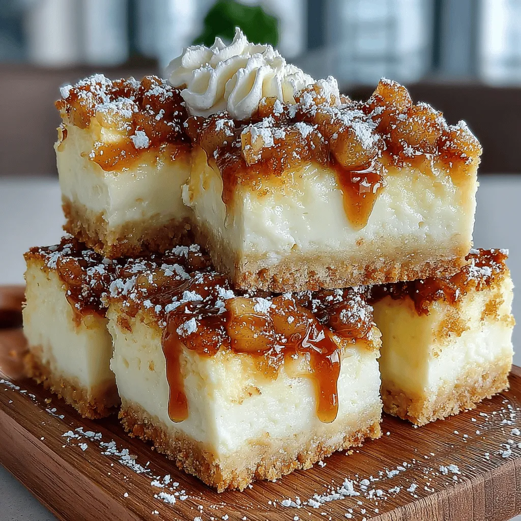 To achieve a perfectly smooth cheesecake filling for your Apple Cinnamon Cheesecake Bars, start with room temperature cream cheese. Cold cream cheese can result in lumps, so allow it to sit out for about 30 minutes before mixing. Using an electric mixer on medium speed, beat the cream cheese until it’s creamy and fluffy, approximately 2-3 minutes.