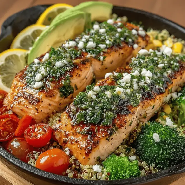In the world of healthy eating, finding a dish that is both nutritious and bursting with flavor can sometimes feel like a challenge. Enter the Zesty Grilled Lemon Garlic Salmon Bowls, a vibrant meal that not only satisfies your taste buds but also nourishes your body. This recipe combines succulent salmon fillets marinated in zesty lemon and garlic, served over a bed of fluffy quinoa and colorful vegetables. With its fresh ingredients and bright flavors, this dish is perfect for a weeknight dinner or meal prep for the week ahead.