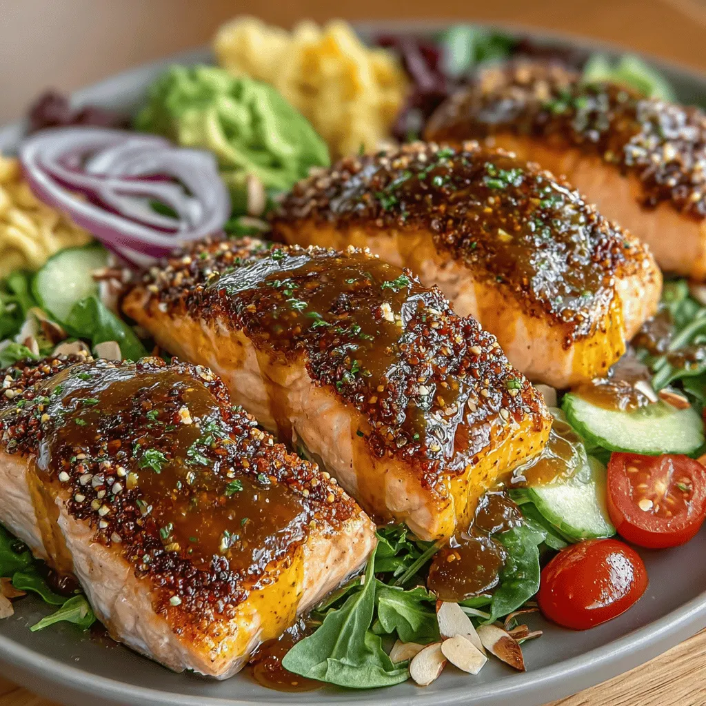 When it comes to crafting a meal that is both tantalizing and health-conscious, few dishes compare to the Honey Mustard Glazed Salmon Salad. This vibrant salad not only showcases the rich flavors of glazed salmon but also incorporates a medley of fresh vegetables, making it a perfect choice for lunch or dinner. The dish's appeal lies in its ability to deliver a satisfying and wholesome experience, combining the savory taste of salmon with the sweet and tangy notes of honey mustard.