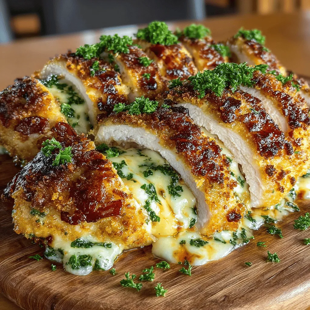 Chicken Cordon Bleu is more than just a dish; it's a culinary classic that represents the very essence of comfort food. This delectable meal features tender chicken breasts wrapped around savory ham and melting cheese, all enveloped in a crispy golden-brown crust. The rich flavors and satisfying textures make it a favorite among families and food enthusiasts alike, perfect for both casual dinners and festive occasions. The magic of Chicken Cordon Bleu lies in the harmonious blend of its ingredients, which create a delightful experience for the palate.