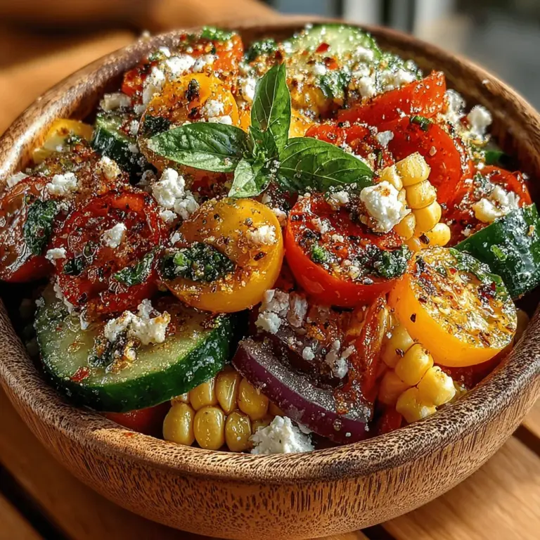 Heirloom tomatoes are the stars of this salad, celebrated for their unique colors, shapes, and flavors. Unlike conventional tomatoes, heirloom varieties are open-pollinated, meaning they have been cultivated for generations, preserving their distinct characteristics. Available in a rainbow of hues—from deep reds and oranges to vibrant yellows and greens—heirloom tomatoes not only enhance the visual appeal of your salad but also bring a complex flavor profile that ranges from sweet to tangy.