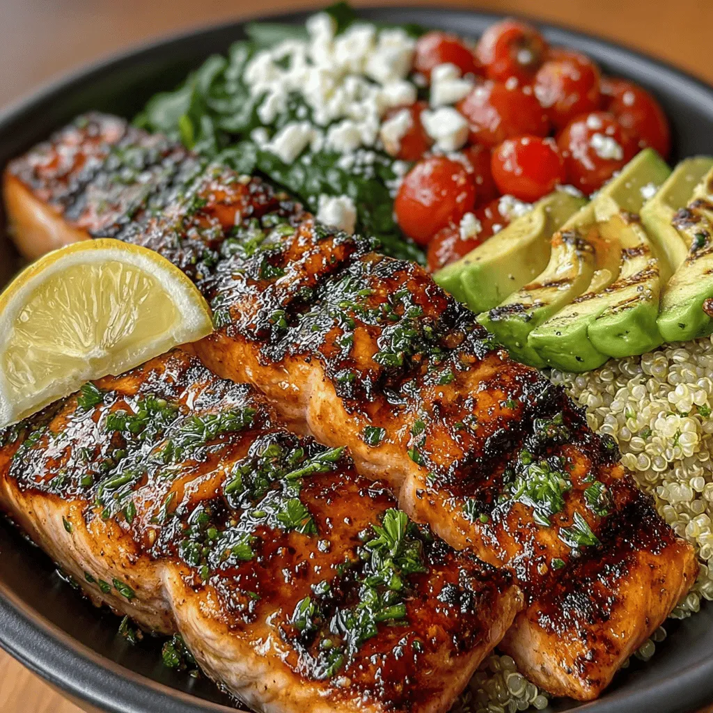 In the realm of wholesome, delicious meals, Grilled Lemon Garlic Salmon Bowls stand out as a vibrant and nourishing option. This dish beautifully combines the rich flavors of salmon with the zesty brightness of lemon and the aromatic allure of garlic. It’s not just a feast for the palate but also a celebration of fresh, healthful ingredients that can easily take center stage at both lunch and dinner tables. The versatility of this bowl makes it an excellent choice for meal prep, allowing you to enjoy a gourmet experience throughout the week.
