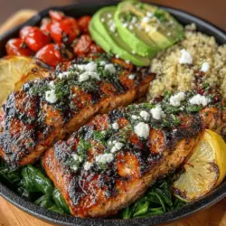 In the realm of wholesome, delicious meals, Grilled Lemon Garlic Salmon Bowls stand out as a vibrant and nourishing option. This dish beautifully combines the rich flavors of salmon with the zesty brightness of lemon and the aromatic allure of garlic. It’s not just a feast for the palate but also a celebration of fresh, healthful ingredients that can easily take center stage at both lunch and dinner tables. The versatility of this bowl makes it an excellent choice for meal prep, allowing you to enjoy a gourmet experience throughout the week.
